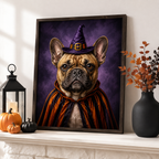 Custom Halloween Witch Pet Portrait Canvas Aura Canvas