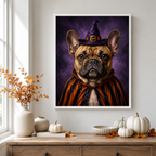 Custom Halloween Witch Pet Portrait Canvas Aura Canvas