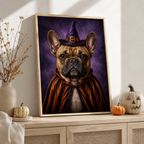 Custom Halloween Witch Pet Portrait Canvas Aura Canvas