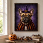 Custom Halloween Witch Pet Portrait Canvas Aura Canvas