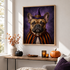 Custom Halloween Witch Pet Portrait Canvas Aura Canvas