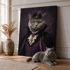Custom Victorian Gothic Pet Portrait Canvas Aura Canvas