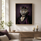 Custom Victorian Gothic Pet Portrait Canvas Aura Canvas