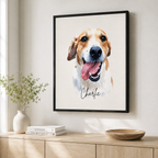 Custom Watercolor Pet Portrait Canvas Aura Canvas