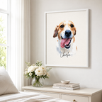 Custom Watercolor Pet Portrait Canvas Aura Canvas