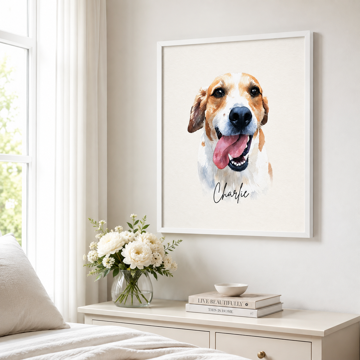 Custom Watercolor Pet Portrait Canvas Aura Canvas
