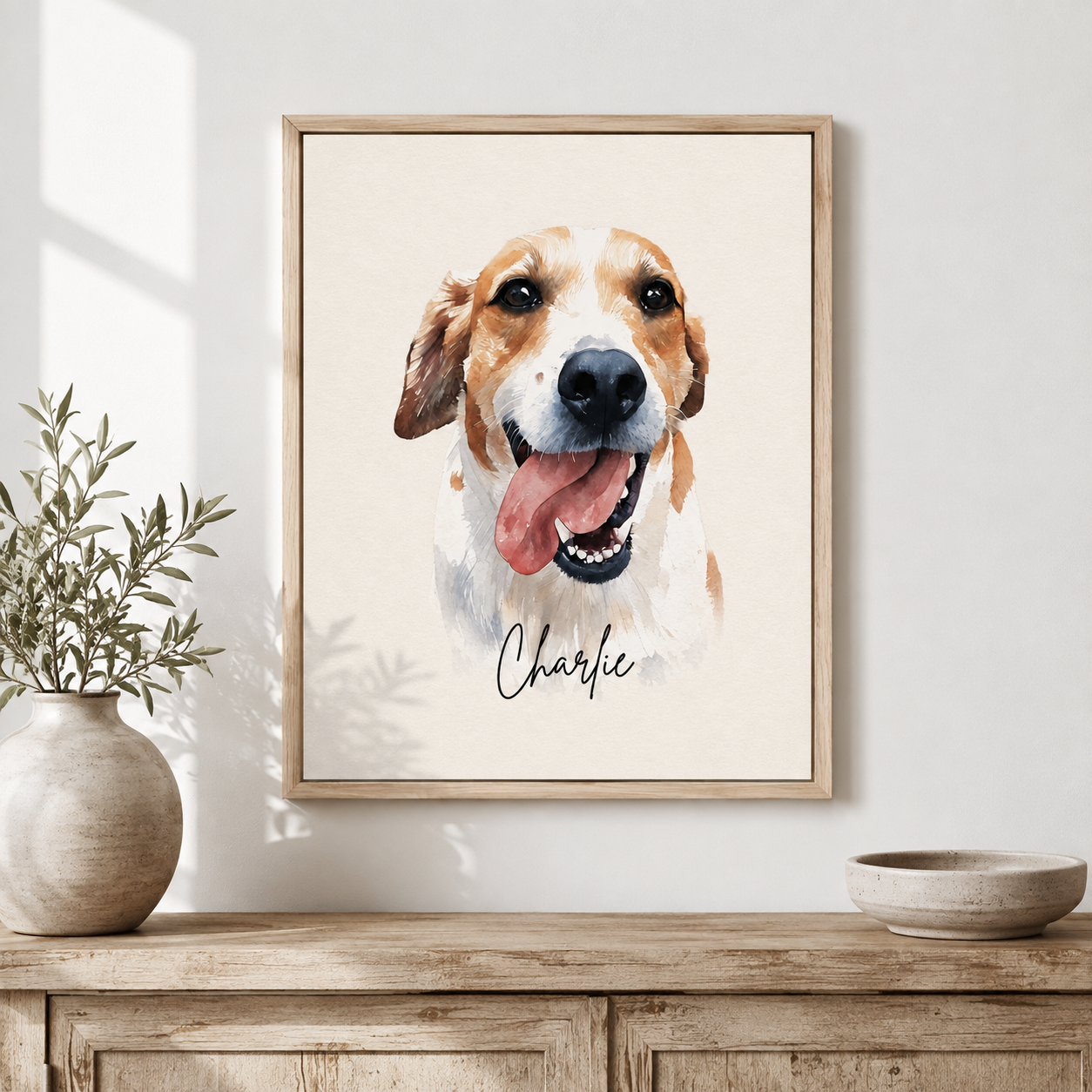 Custom Watercolor Pet Portrait Canvas Aura Canvas