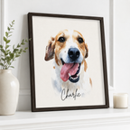 Custom Watercolor Pet Portrait Canvas Aura Canvas