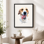 Custom Watercolor Pet Portrait Canvas Aura Canvas