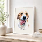 Custom Watercolor Pet Portrait Canvas Aura Canvas