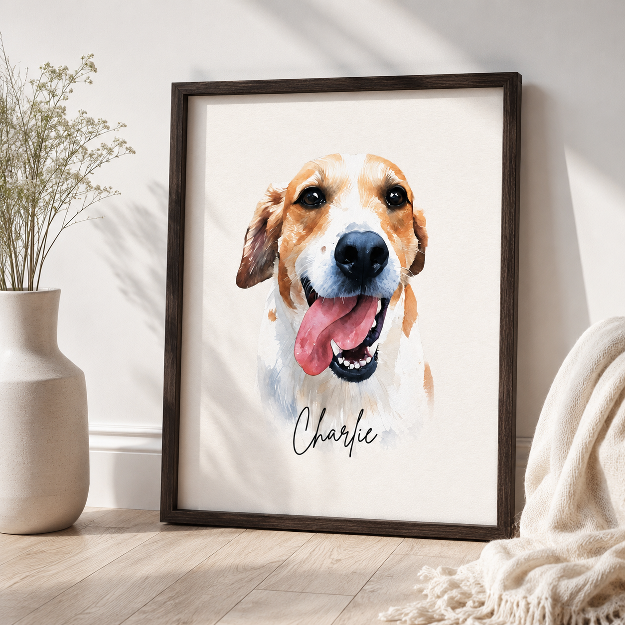 Custom Watercolor Pet Portrait Canvas Aura Canvas