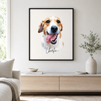 Custom Watercolor Pet Portrait Canvas Aura Canvas