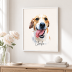 Custom Watercolor Pet Portrait Canvas Aura Canvas