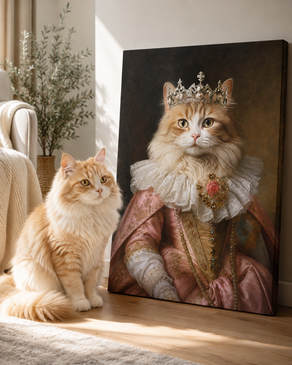 Custom Princess Heirloom Pet Portrait Canvas Aura Canvas