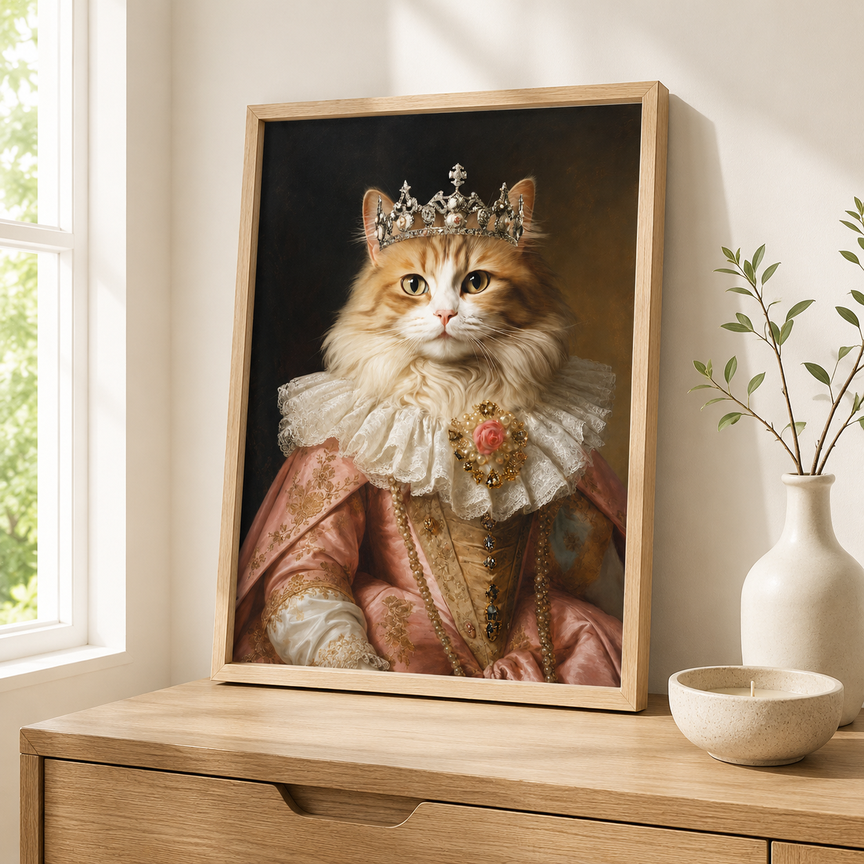 Custom Princess Heirloom Pet Portrait Canvas Aura Canvas