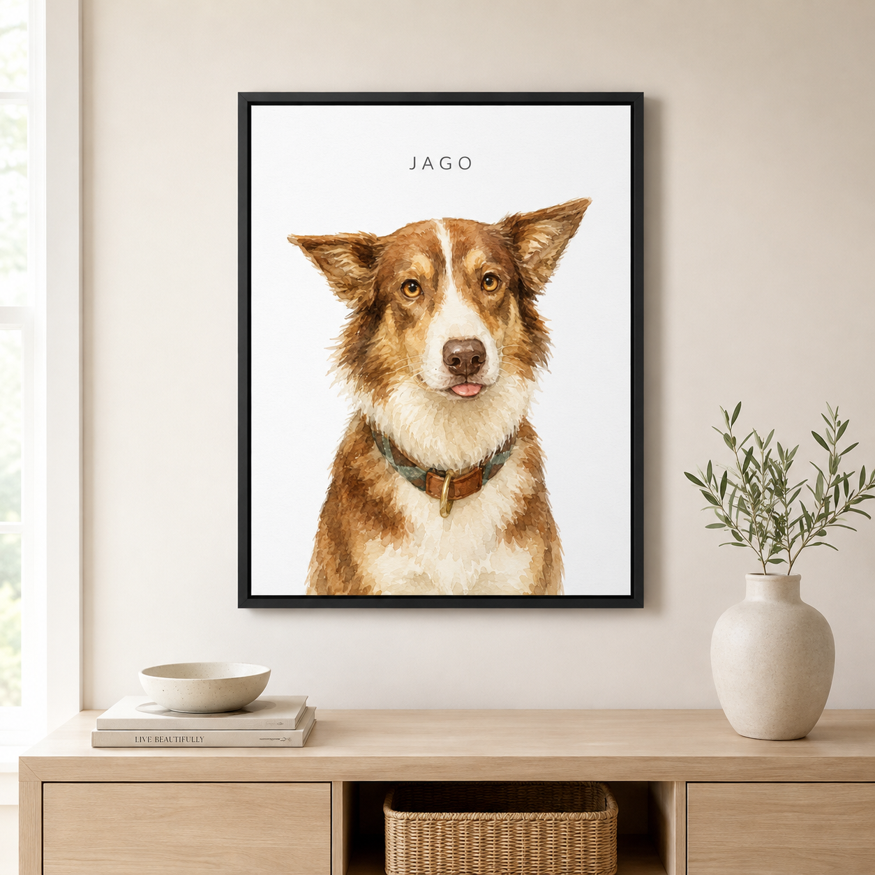 Custom Minimalist Pet Name Portrait Canvas Aura Canvas