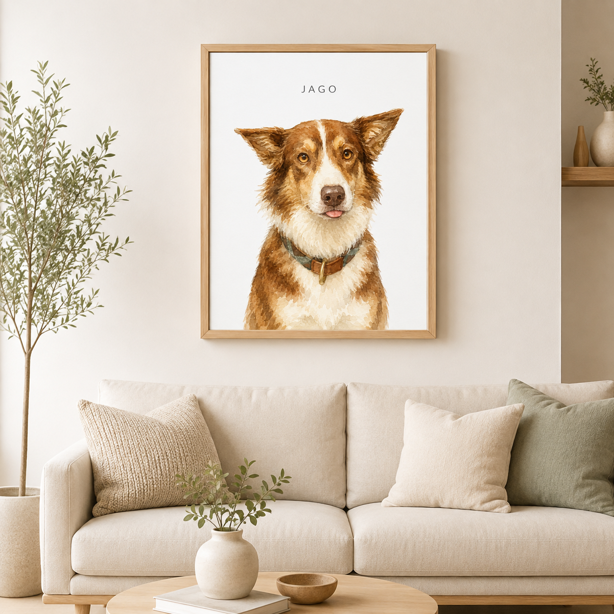 Custom Minimalist Pet Name Portrait Canvas Aura Canvas