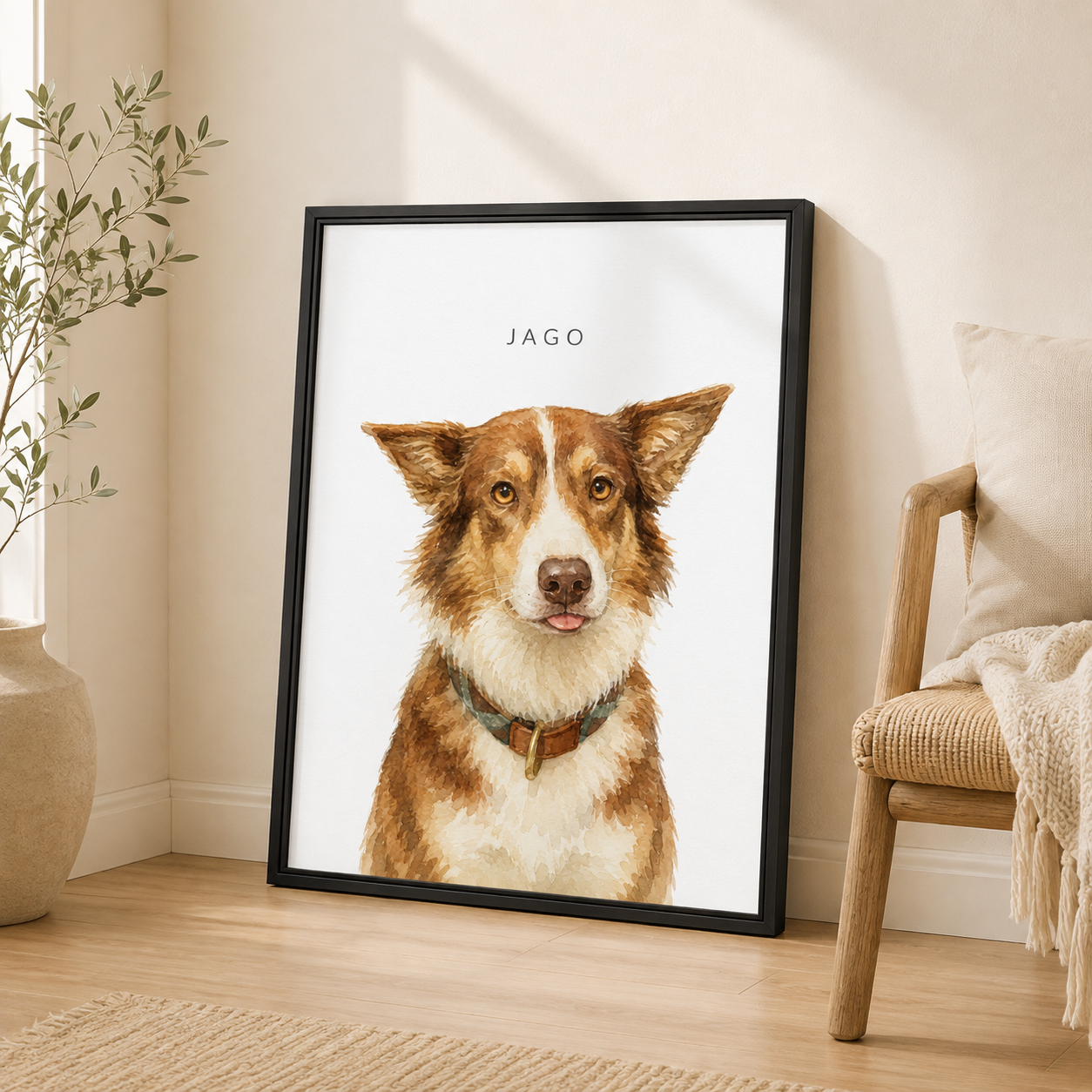 Custom Minimalist Pet Name Portrait Canvas Aura Canvas