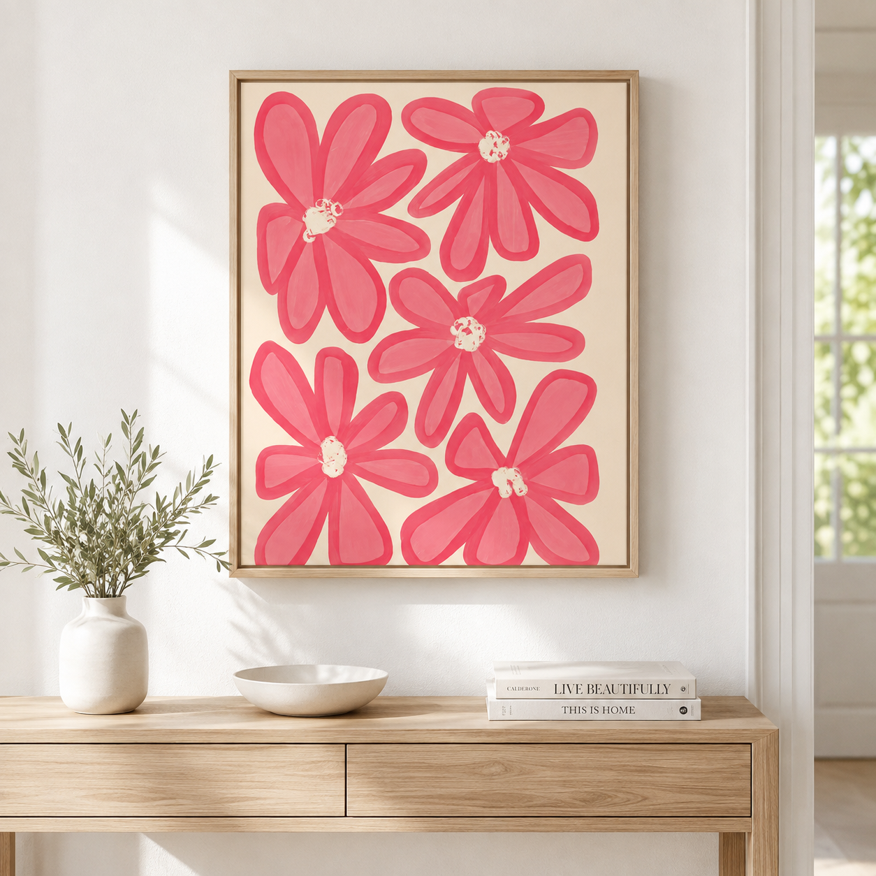 Pink Flower Canvas Wall Art Aura Canvas