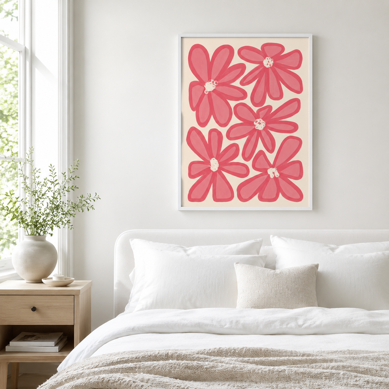 Pink Flower Canvas Wall Art Aura Canvas