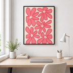 Pink Flower Canvas Wall Art Aura Canvas
