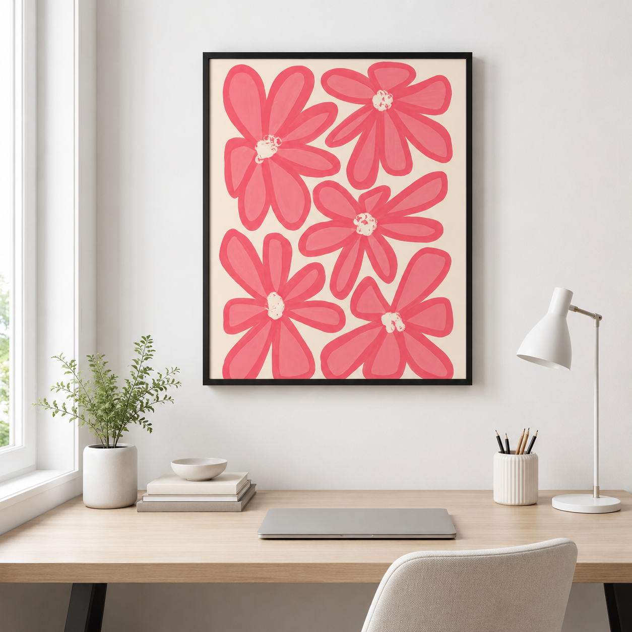 Pink Flower Canvas Wall Art Aura Canvas