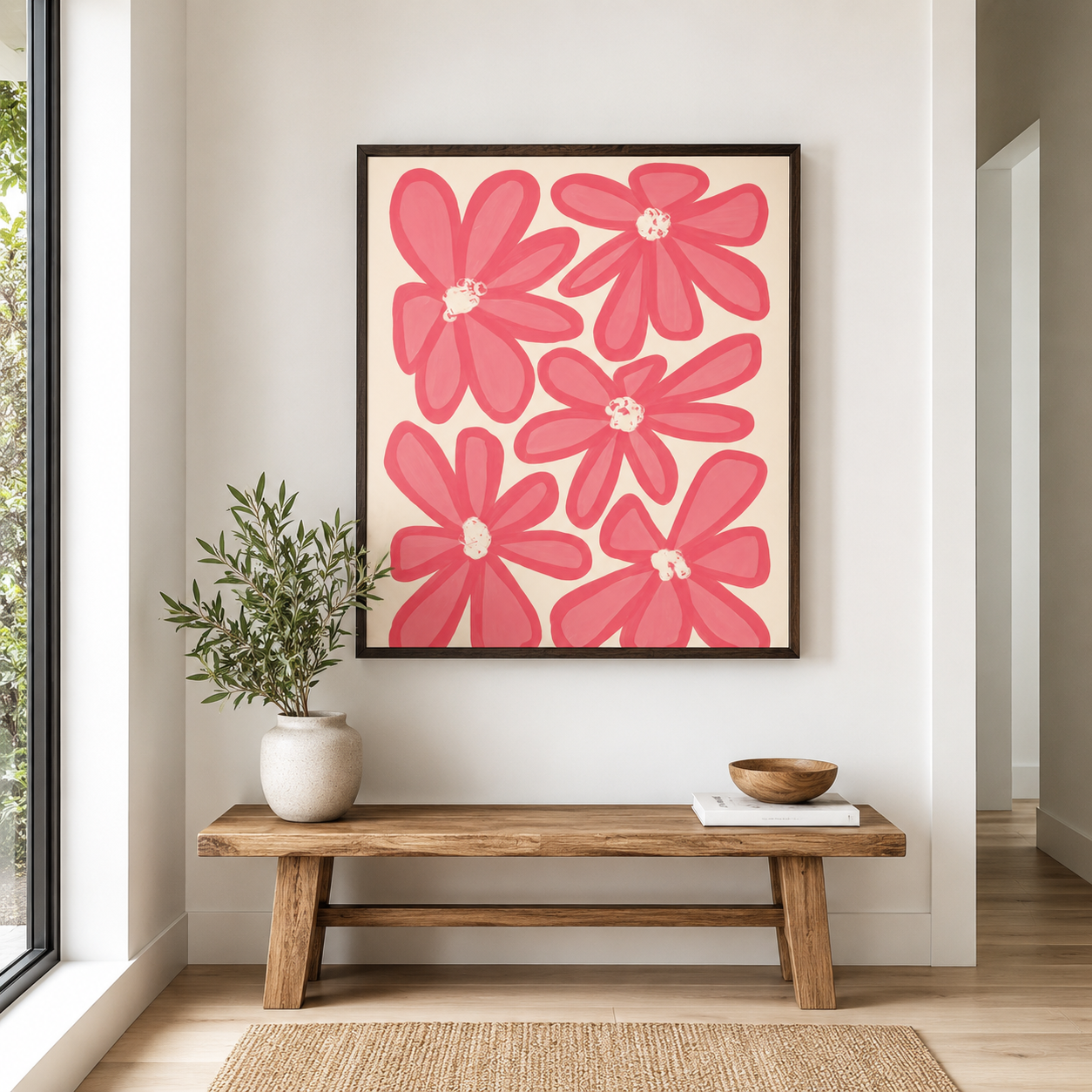 Pink Flower Canvas Wall Art Aura Canvas