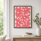 Pink Flower Canvas Wall Art Aura Canvas