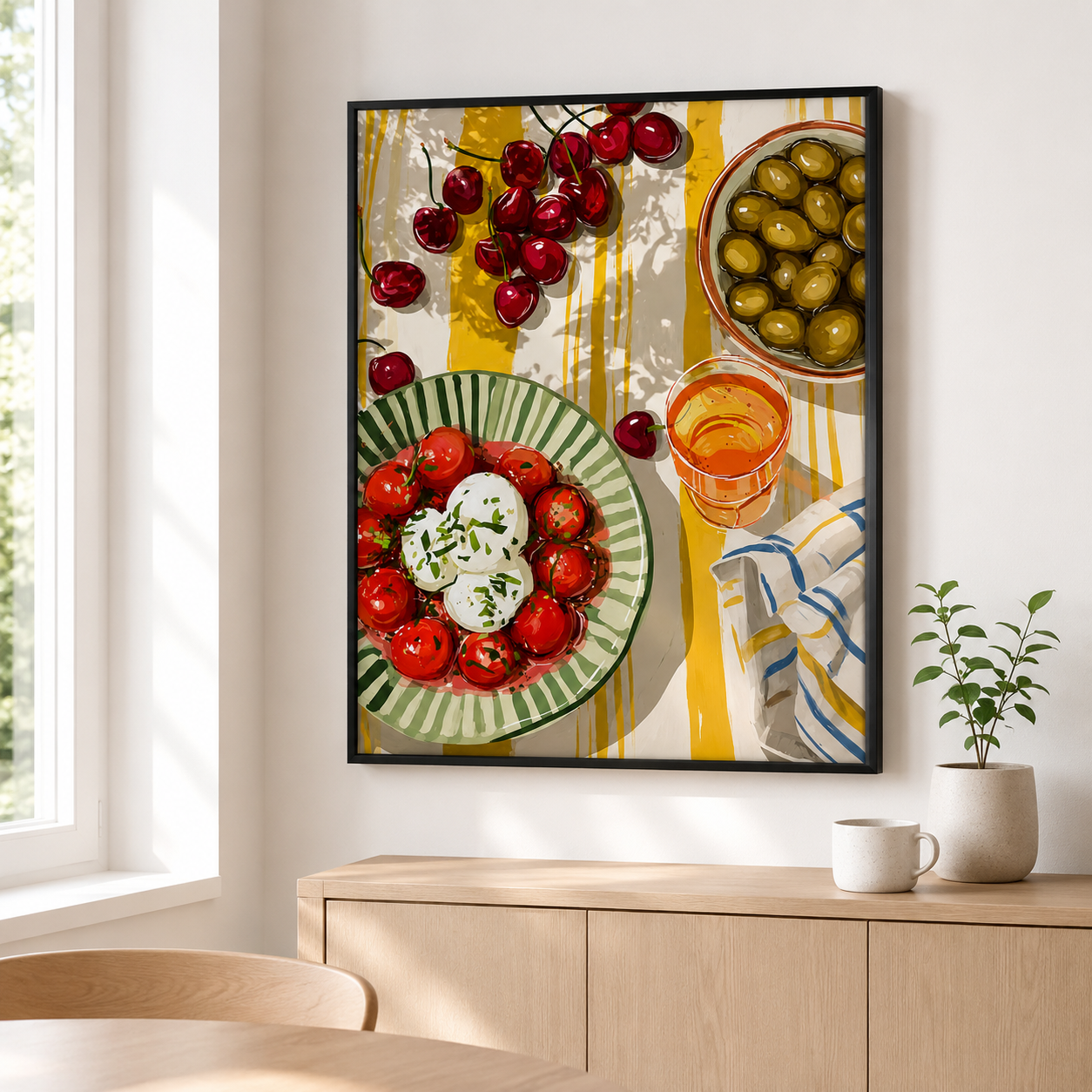 Olive Cherry Kitchen Canvas Wall Art Aura Canvas