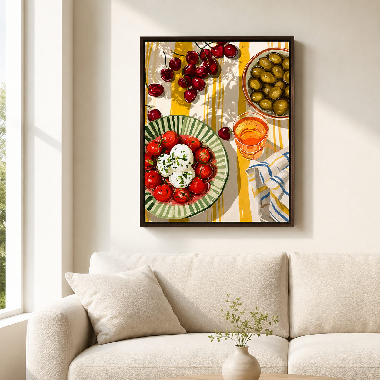 Olive Cherry Kitchen Canvas Wall Art Aura Canvas