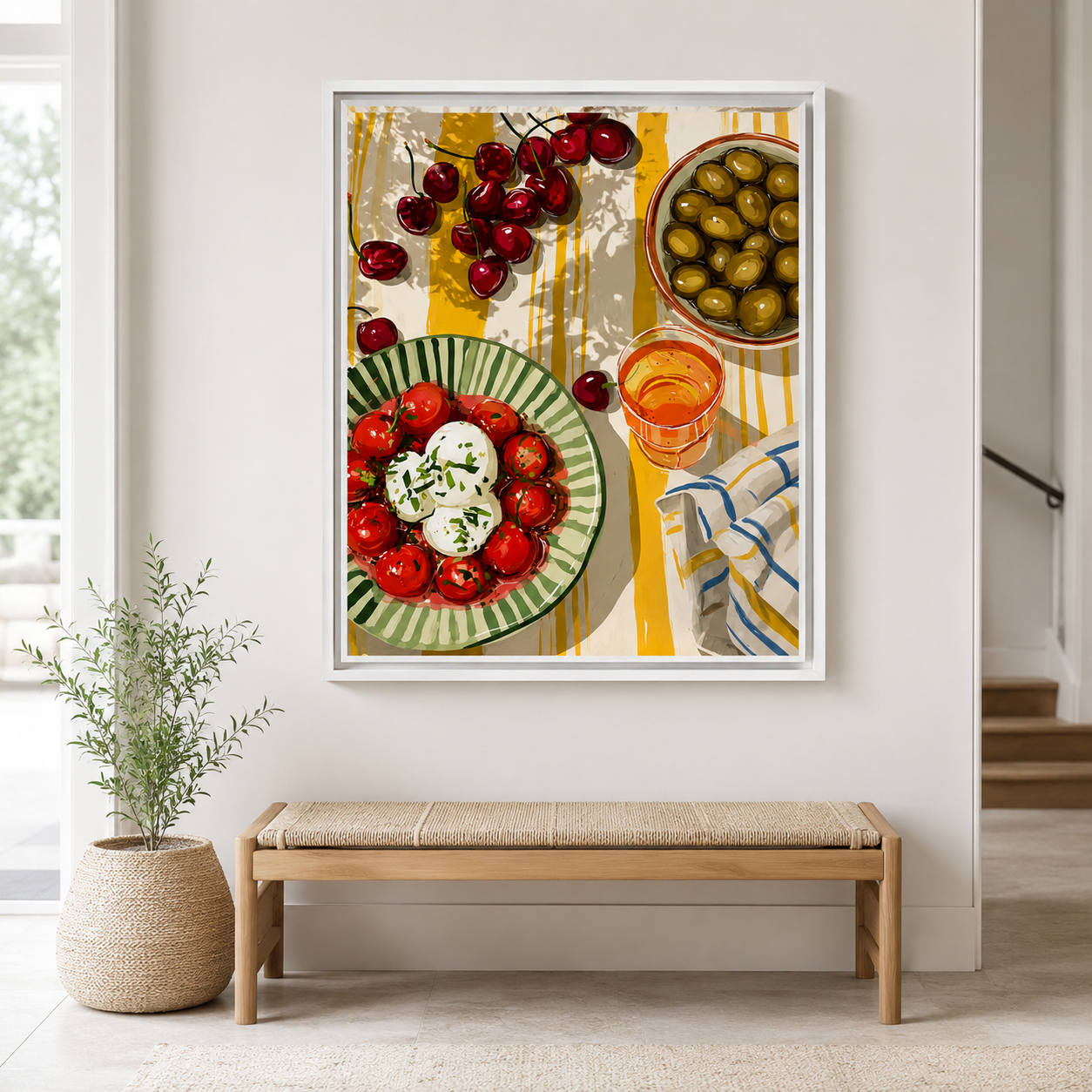 Olive Cherry Kitchen Canvas Wall Art Aura Canvas
