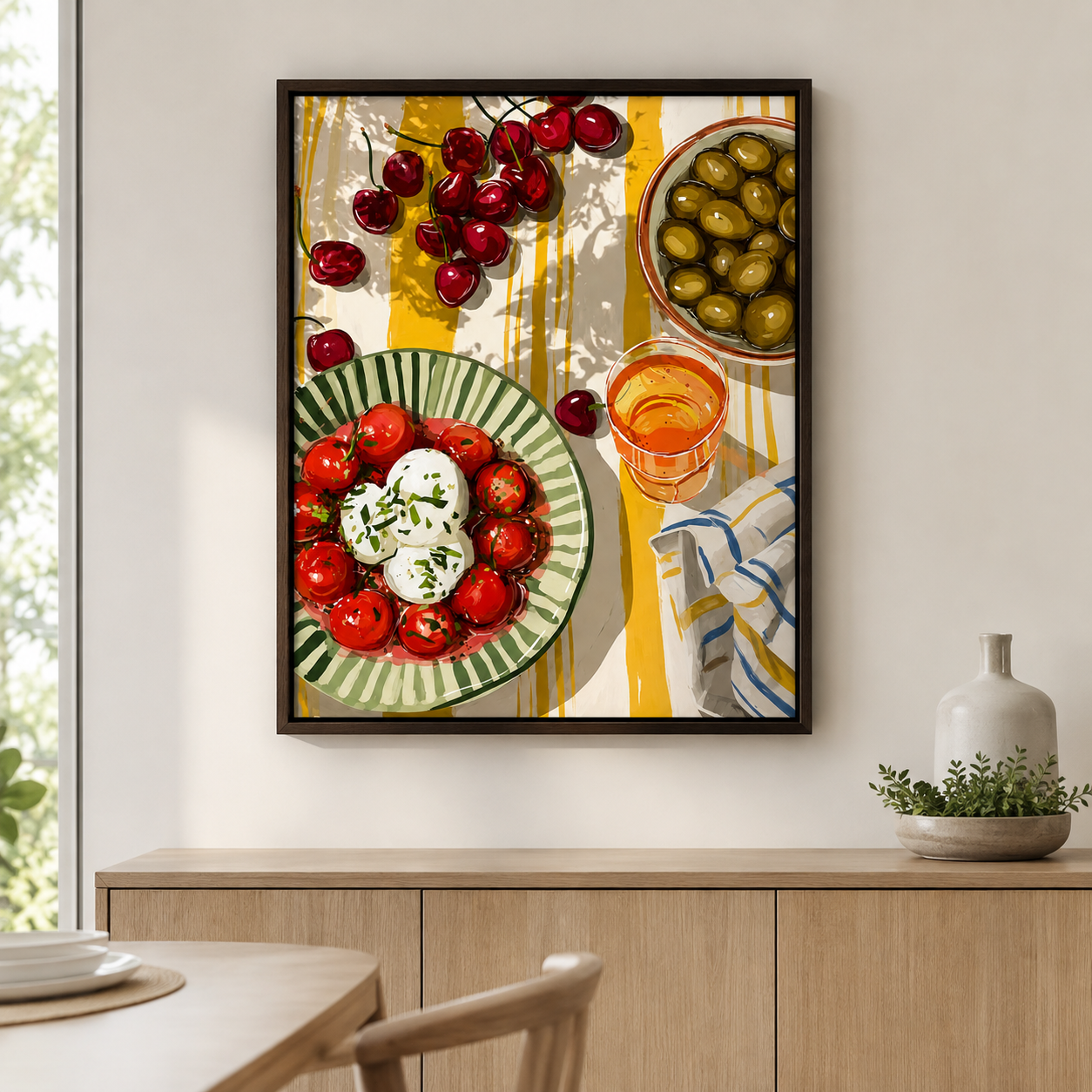 Olive Cherry Kitchen Canvas Wall Art Aura Canvas