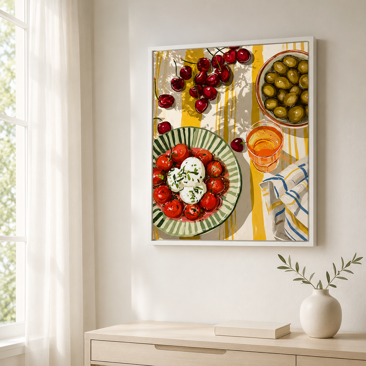 Olive Cherry Kitchen Canvas Wall Art Aura Canvas