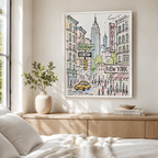 New York City Sketch Canvas Wall Art Aura Canvas