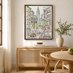 New York City Sketch Canvas Wall Art Aura Canvas
