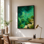 Turquoise Ocean Swimmers Canvas Wall Art Aura Canvas
