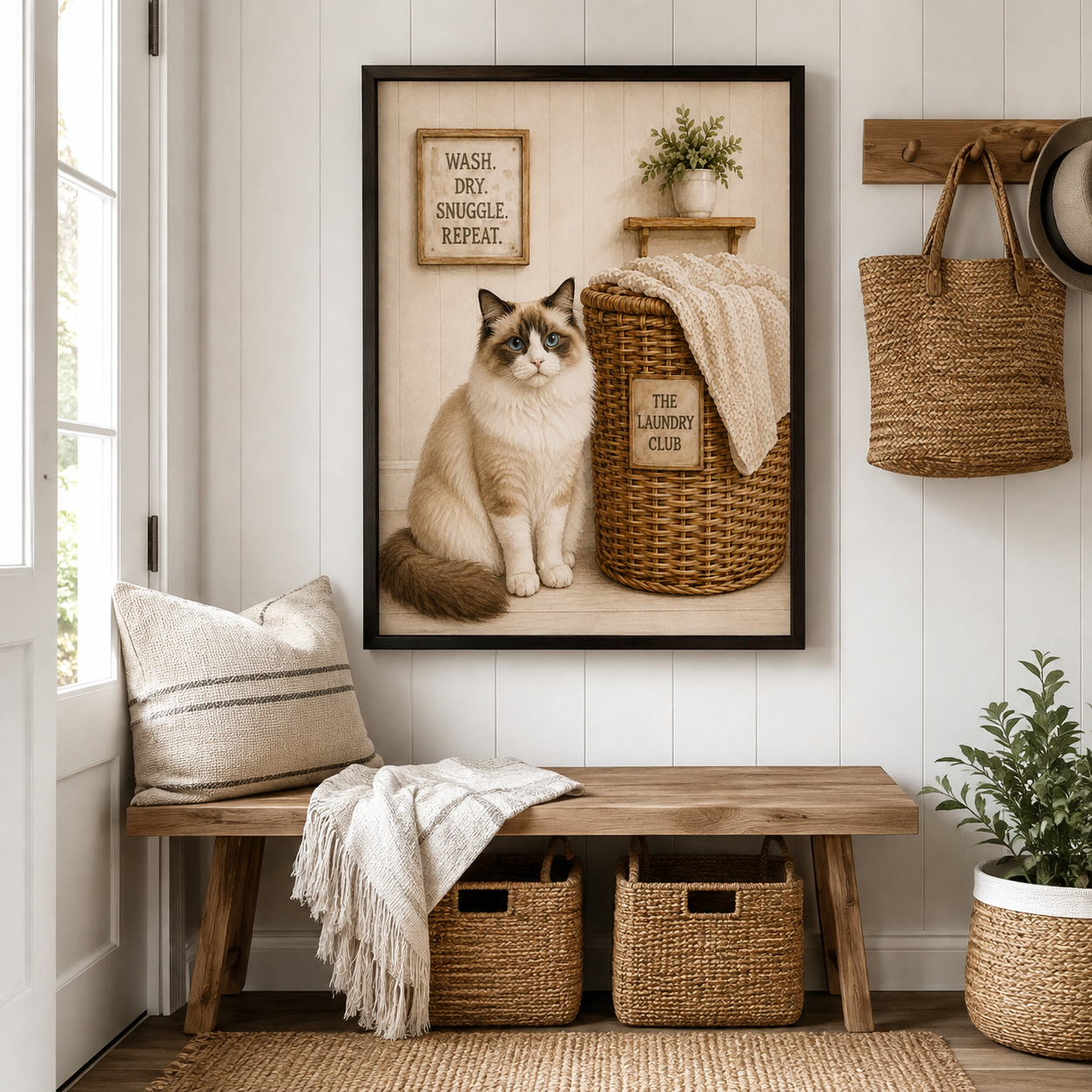 Custom Pet Laundry Room Portrait Canvas Aura Canvas