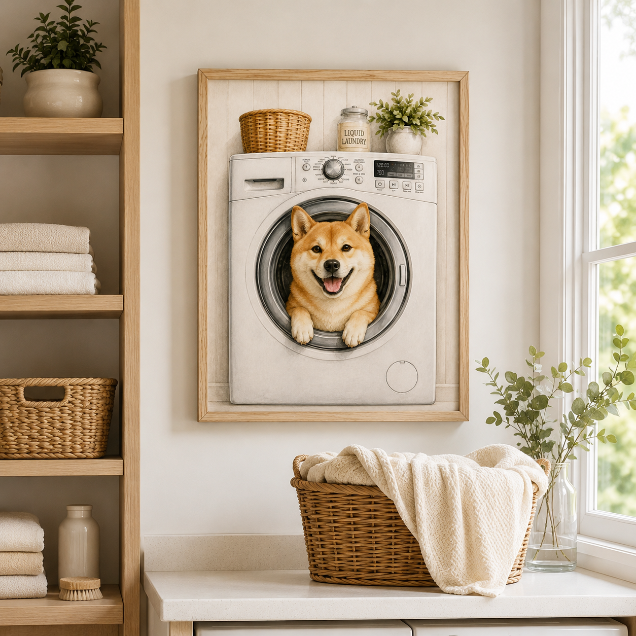 Custom Pet Laundry Room Portrait Canvas Aura Canvas