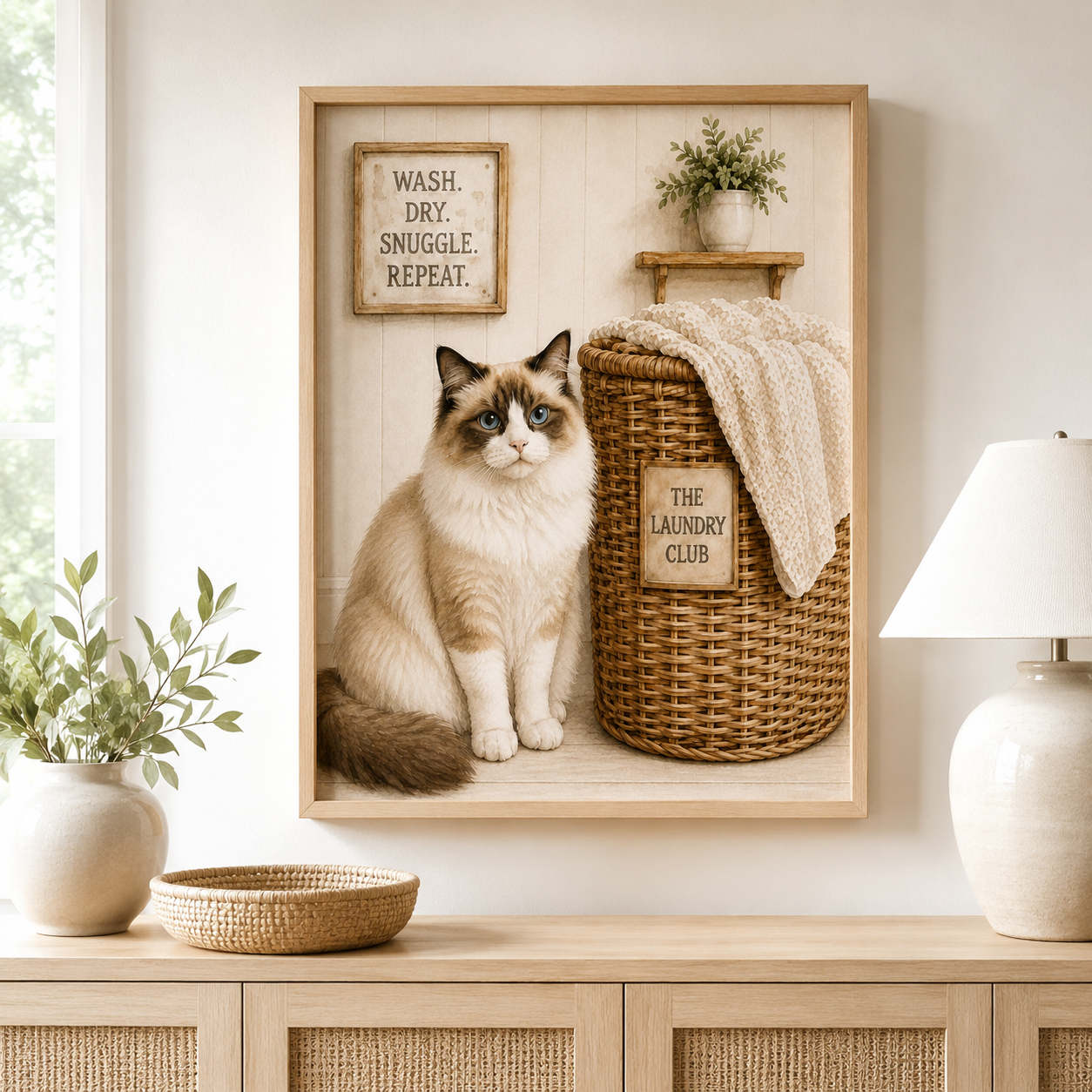 Custom Pet Laundry Room Portrait Canvas Aura Canvas