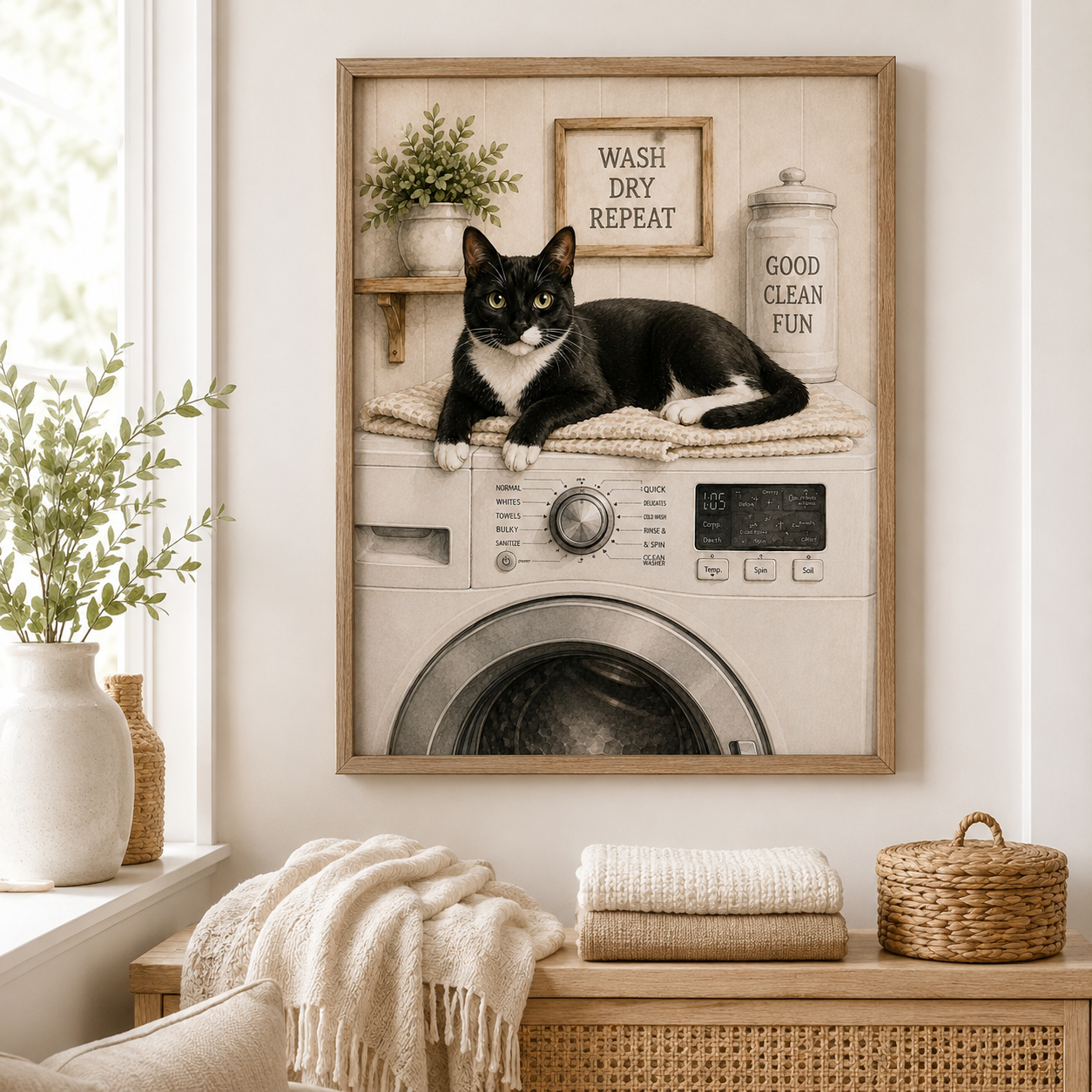 Custom Pet Laundry Room Portrait Canvas Aura Canvas