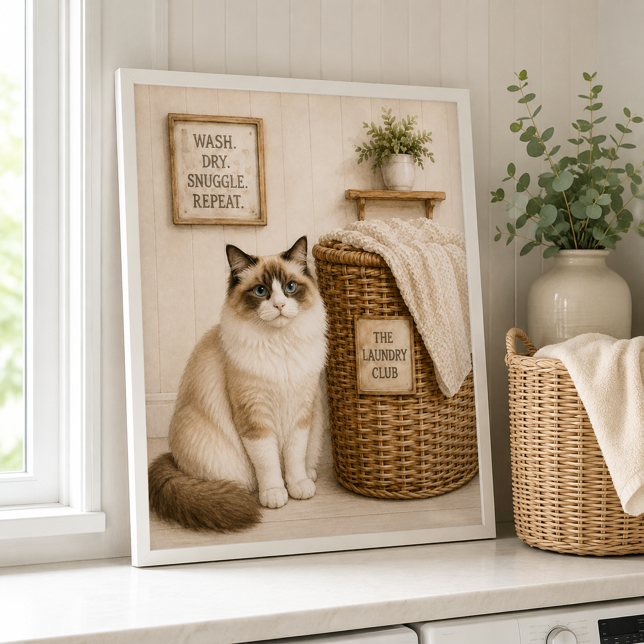 Custom Pet Laundry Room Portrait Canvas Aura Canvas