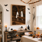 Ghost Library Canvas Wall Art Aura Canvas