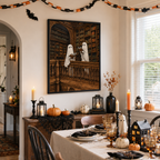 Ghost Library Canvas Wall Art Aura Canvas