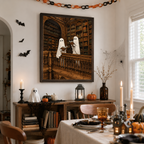 Ghost Library Canvas Wall Art Aura Canvas