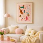 Cute Dog Pattern Canvas Wall Art Aura Canvas