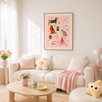 Cute Dog Pattern Canvas Wall Art Aura Canvas
