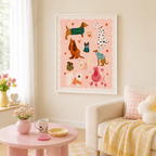 Cute Dog Pattern Canvas Wall Art Aura Canvas