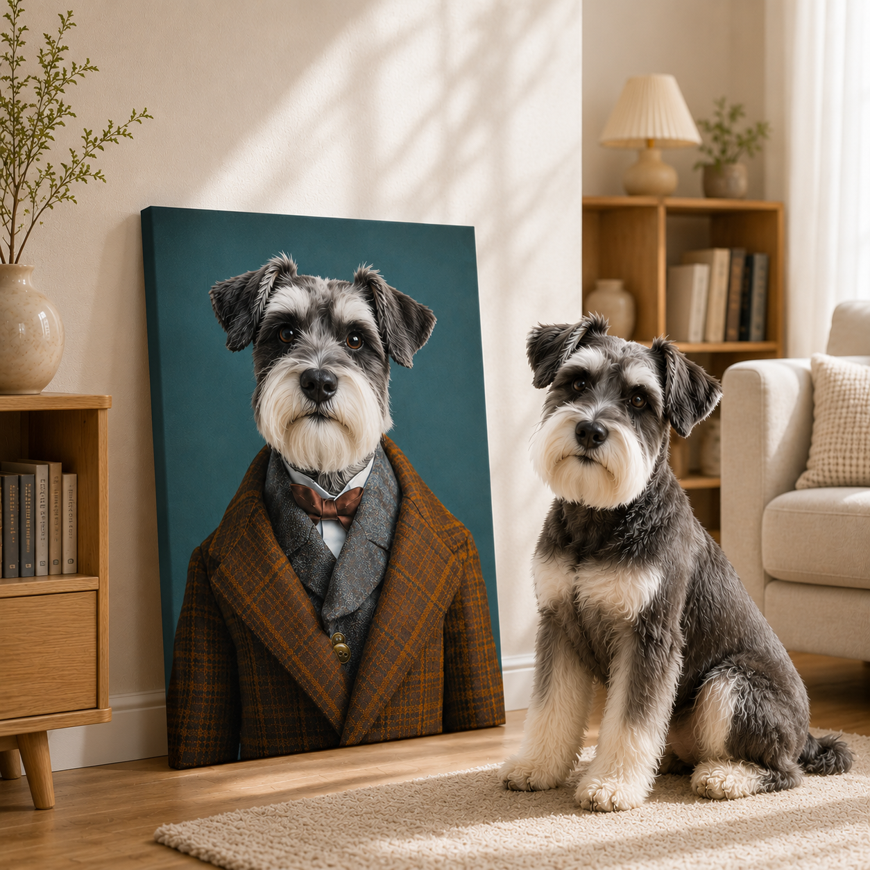 Custom Distinguished Pet Portrait Canvas Aura Canvas