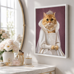 Custom Princess Cat Portrait Canvas Aura Canvas