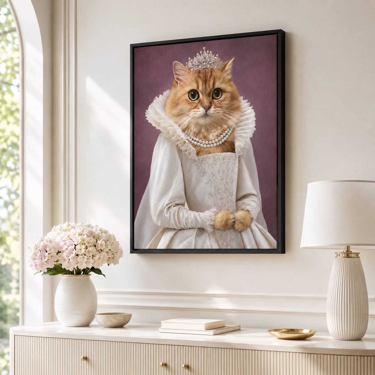 Custom Princess Cat Portrait Canvas Aura Canvas